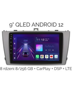 TOYOTA AVENSIS T27 EKRAN 9" QLED RADIO 2DIN ANDROID 12  8/256 GB DSP LTE CARPLAY